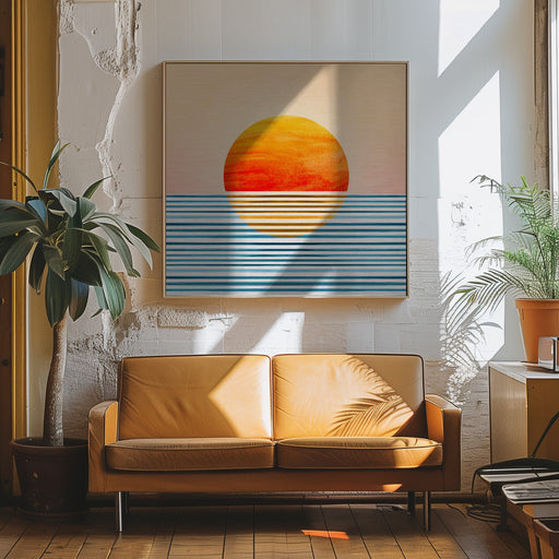 Minimalist Sunset 2 by Kristian Gallagher Square Canvas Print Art for Modern Home Decor. Decorate your office or living room with canvas artwork