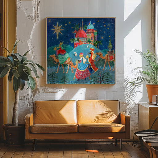 Three Wise Men by Caroline Bonne Müller Square Canvas Print Art for Modern Home Decor. Decorate your office or living room with canvas artwork