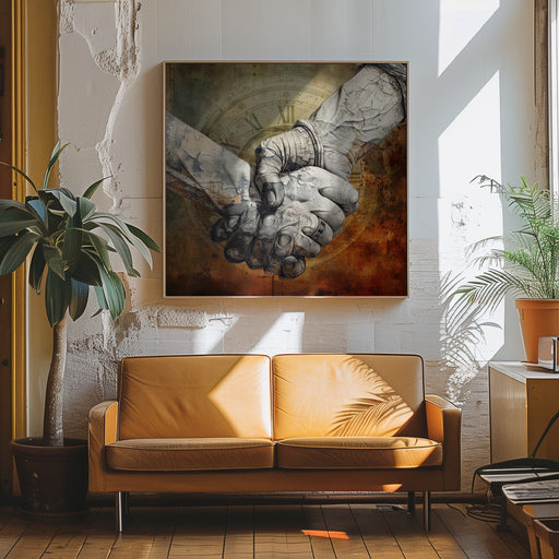 Hands 4 by Rafal Kulik Square Canvas Print Art for Modern Home Decor. Decorate your office or living room with canvas artwork