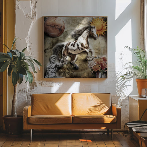 Horse art 3 by Rafal Kulik Square Canvas Print Art for Modern Home Decor. Decorate your office or living room with canvas artwork