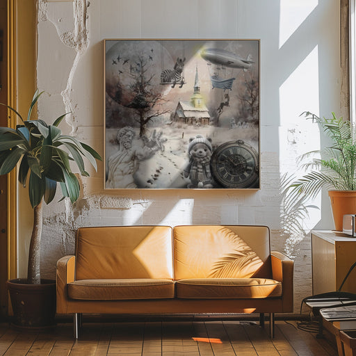 Crazy winter art by Rafal Kulik Square Canvas Print Art for Modern Home Decor. Decorate your office or living room with canvas artwork