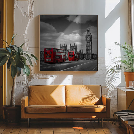 Typical London by Melanie Viola Square Canvas Print Art for Modern Home Decor. Decorate your office or living room with canvas artwork