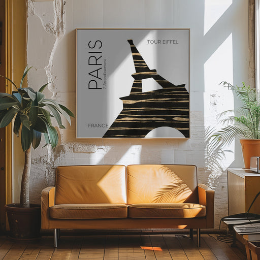 Urban Art PARIS Eiffel Tower by Melanie Viola Square Canvas Print Art for Modern Home Decor. Decorate your office or living room with canvas artwork