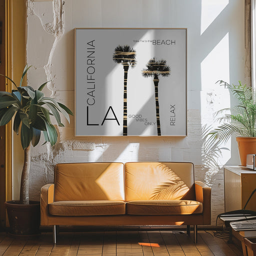 Urban Art LA Palm Trees by Melanie Viola Square Canvas Print Art for Modern Home Decor. Decorate your office or living room with canvas artwork