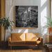 AMSTERDAM Flower Canal black & white by Melanie Viola Square Canvas Print Art for Modern Home Decor. Decorate your office or living room with canvas artwork