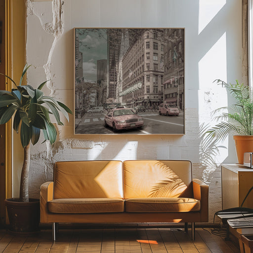 MANHATTAN 5th Avenue | urban vintage style by Melanie Viola Square Canvas Print Art for Modern Home Decor. Decorate your office or living room with canvas artwork