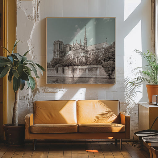 PARIS Cathedral Notre-Dame | urban vintage style by Melanie Viola Square Canvas Print Art for Modern Home Decor. Decorate your office or living room with canvas artwork