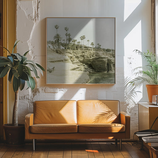 SAN DIEGO Vintage Sunset Cliffs by Melanie Viola Square Canvas Print Art for Modern Home Decor. Decorate your office or living room with canvas artwork
