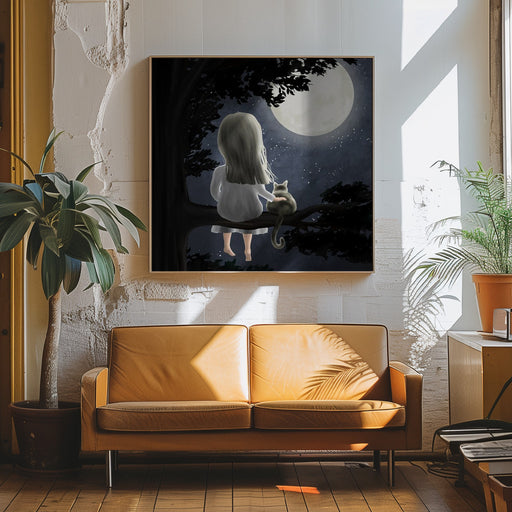 Under the moon by EMELIEmaria Square Canvas Print Art for Modern Home Decor. Decorate your office or living room with canvas artwork