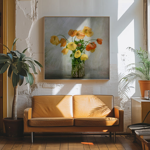 In the window by Mandy Disher Square Canvas Print Art for Modern Home Decor. Decorate your office or living room with canvas artwork