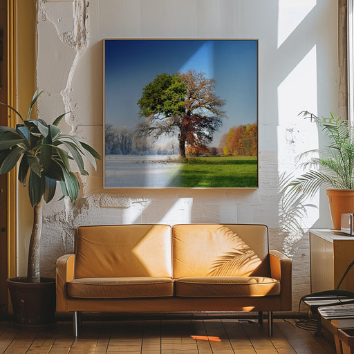 4 seasons by Adam Brzuszek Square Canvas Print Art for Modern Home Decor. Decorate your office or living room with canvas artwork