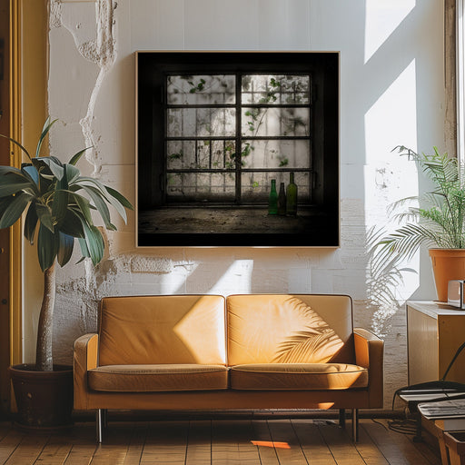 Still-Life with glass bottle by Vito Guarino Square Canvas Print Art for Modern Home Decor. Decorate your office or living room with canvas artwork