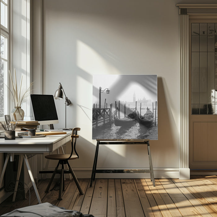 Morning in Venice by YuppiDu Square Canvas Print Art for Modern Home Decor. Decorate your office or living room with canvas artwork