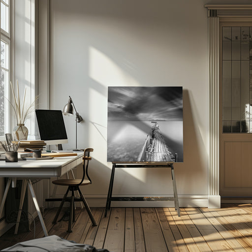 Long Pier by George Digalakis Square Canvas Print Art for Modern Home Decor. Decorate your office or living room with canvas artwork
