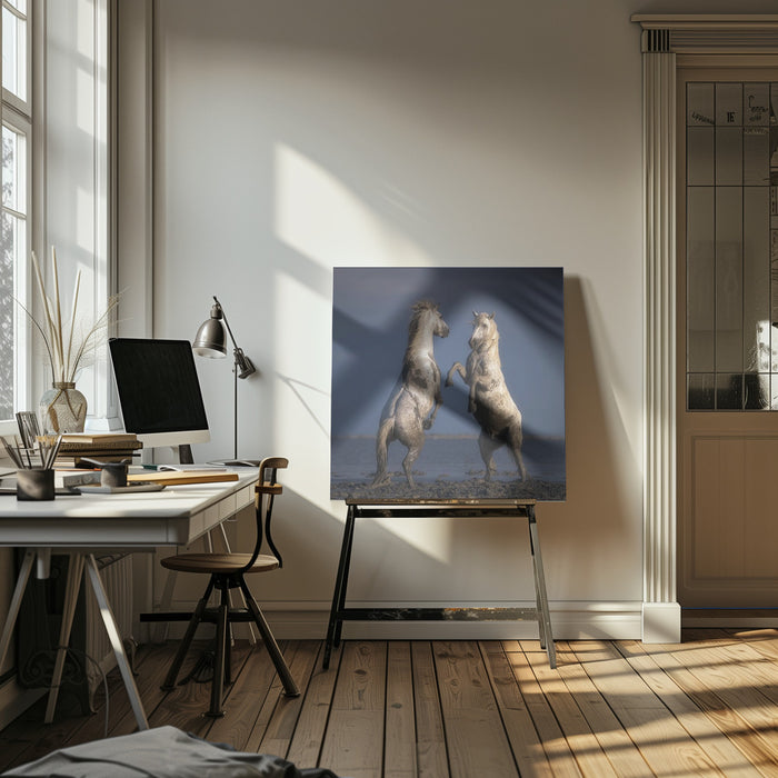 Confrontation by Rostovskiy Anton Square Canvas Print Art for Modern Home Decor. Decorate your office or living room with canvas artwork