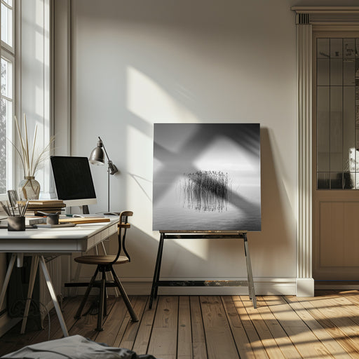 Black and White Silence Square Canvas Art  George Digalakis 