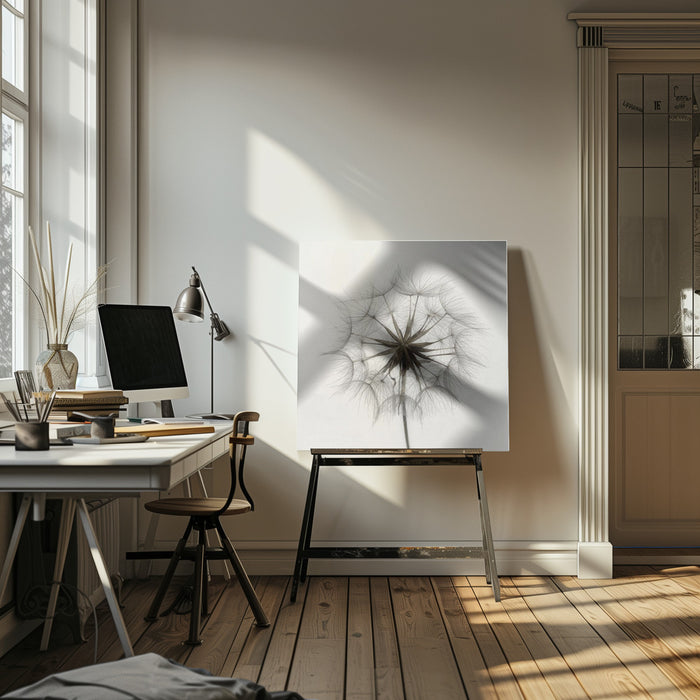 Tragopogon Square Canvas Art  Lotte Grønkjær 