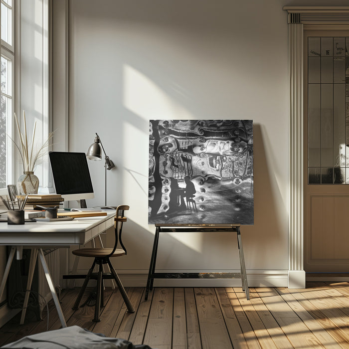 Piano player by Wilma Wijers Smeets Square Canvas Print Art for Modern Home Decor. Decorate your office or living room with canvas artwork
