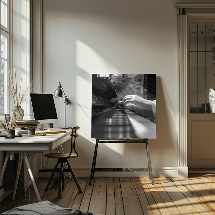 More music please by Marco Antonio Cobo Square Canvas Print Art for Modern Home Decor. Decorate your office or living room with canvas artwork
