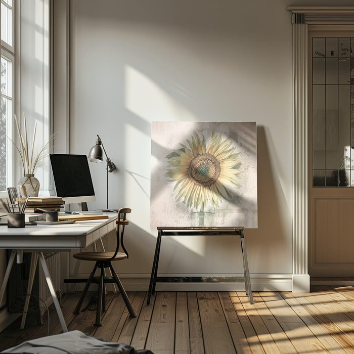 sunflower by Kerstin Kaufmann Square Canvas Print Art for Modern Home Decor. Decorate your office or living room with canvas artwork