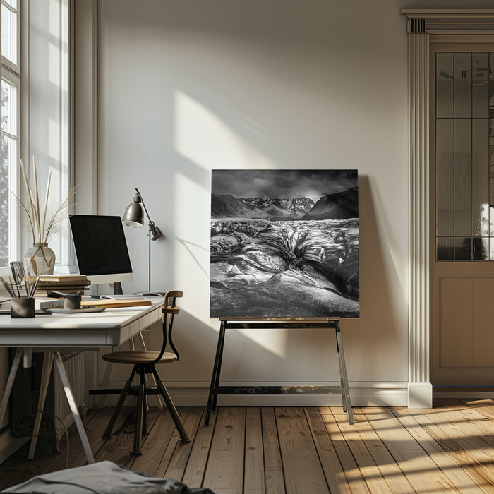 The Black Glacier by George Digalakis Square Canvas Print Art for Modern Home Decor. Decorate your office or living room with canvas artwork