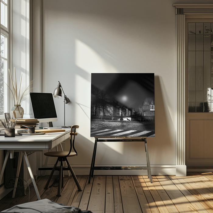 Moonlight stroll by Piet Flour Square Canvas Print Art for Modern Home Decor. Decorate your office or living room with canvas artwork