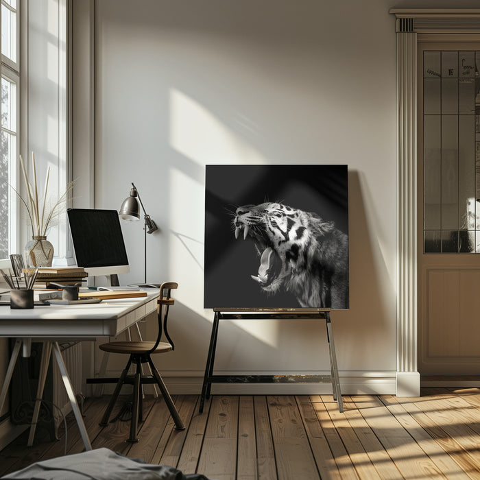 Primal Yawn #4 Square Canvas Art  Christian Meermann 