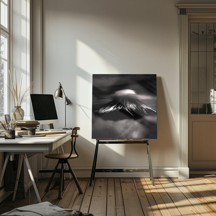 The last Fujiyama in Heisei by Masayuki Nozaki Square Canvas Print Art for Modern Home Decor. Decorate your office or living room with canvas artwork