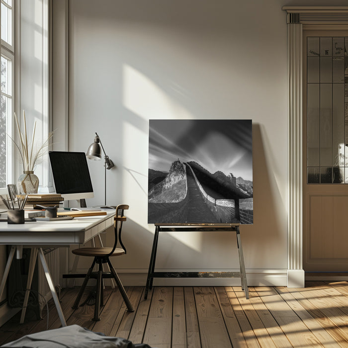 Photographing the Great Wall by Hua Zhu Square Canvas Print Art for Modern Home Decor. Decorate your office or living room with canvas artwork