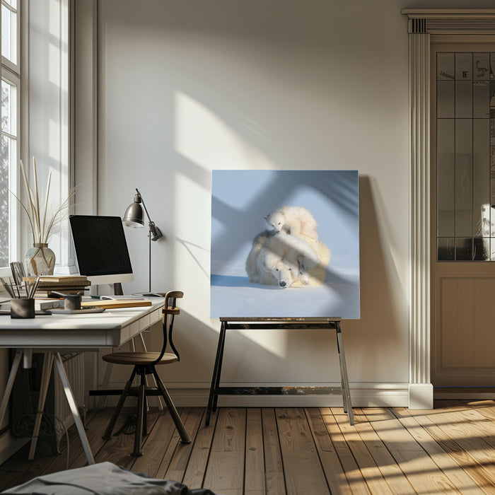 Patient mom by Hao Jiang Square Canvas Print Art for Modern Home Decor. Decorate your office or living room with canvas artwork