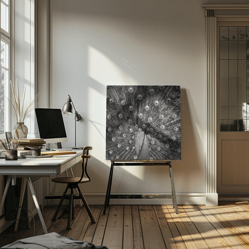 Peacock #6 Square Canvas Art  Christian Meermann 