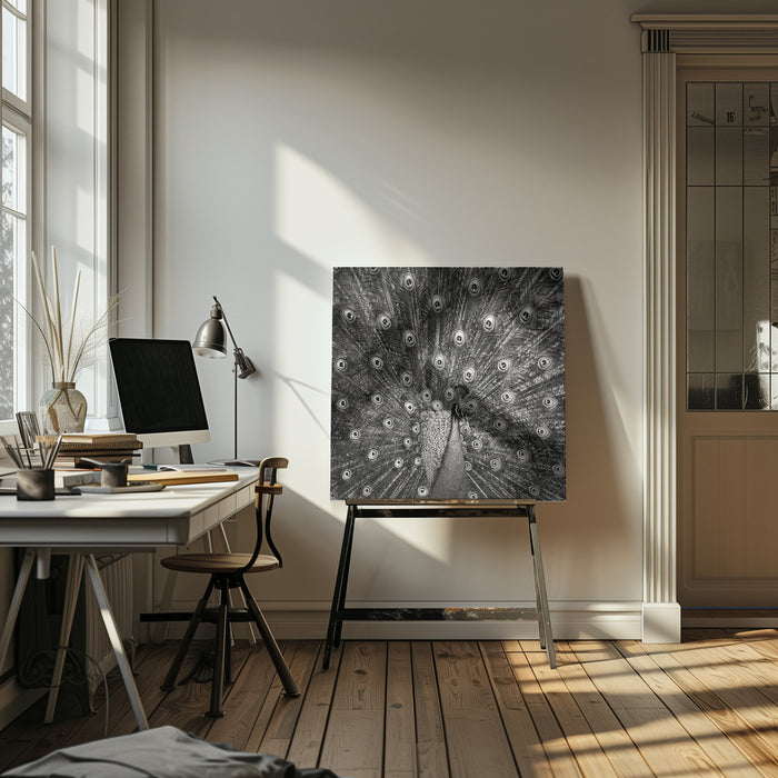 Peacock #6 Square Canvas Art  Christian Meermann 