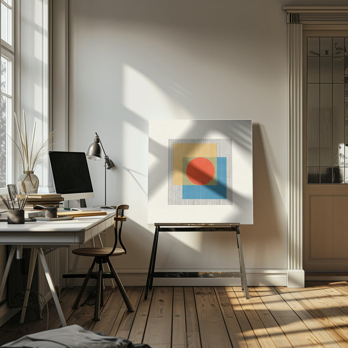 Midcentury Modern Object No3. by THE MIUUS STUDIO Square Canvas Print Art for Modern Home Decor. Decorate your office or living room with canvas artwork