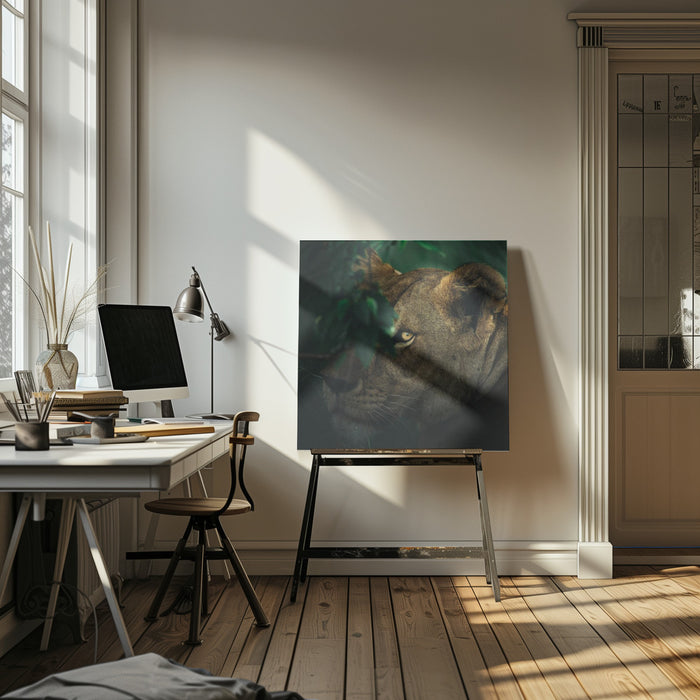 Eye Contact Square Canvas Art  Ahmed Sobhi 