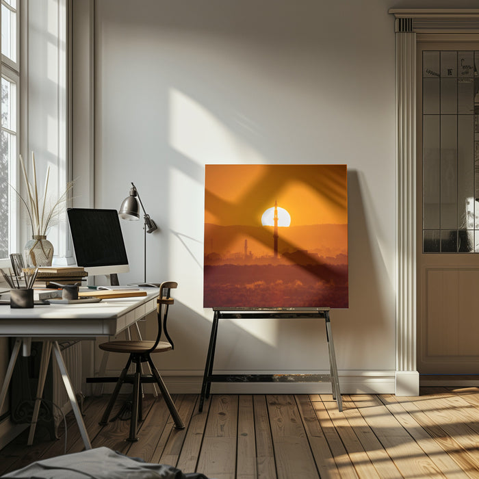 SunRise for a new morning by Barak Shacked Square Canvas Print Art for Modern Home Decor. Decorate your office or living room with canvas artwork