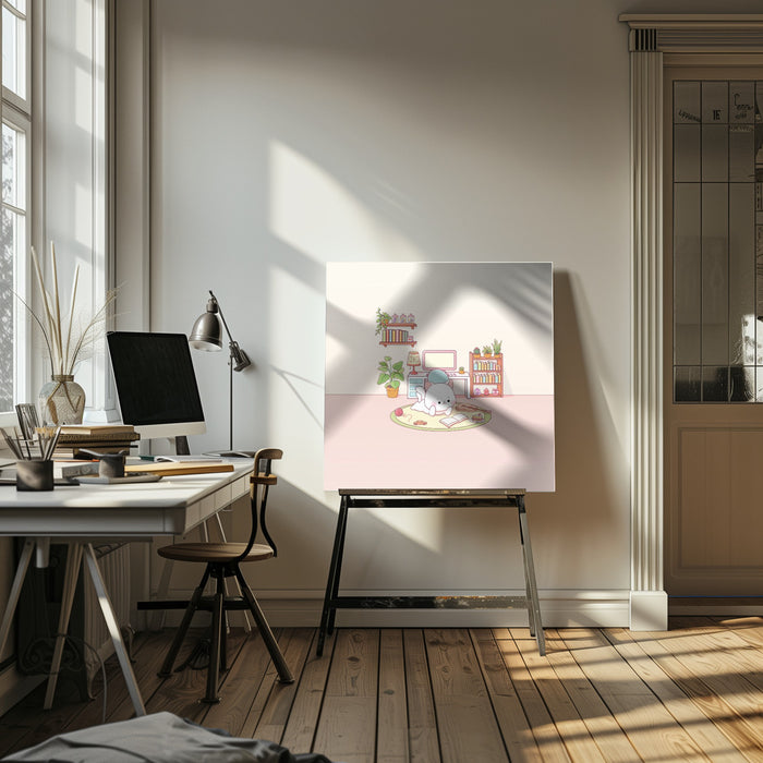 Kitty Room Square Canvas Art  Xuan Thai 