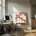 Watercolor donuts pattern in pink by Rosana Laiz Blursbyai Square Canvas Print Art for Modern Home Decor. Decorate your office or living room with canvas artwork