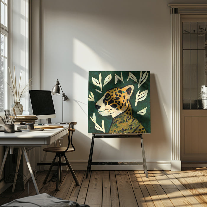 Tiger In Profile Square Canvas Art  Treechild 