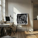 Black Scribble Lines 1 by Sharyn Bursic Square Canvas Print Art for Modern Home Decor. Decorate your office or living room with canvas artwork