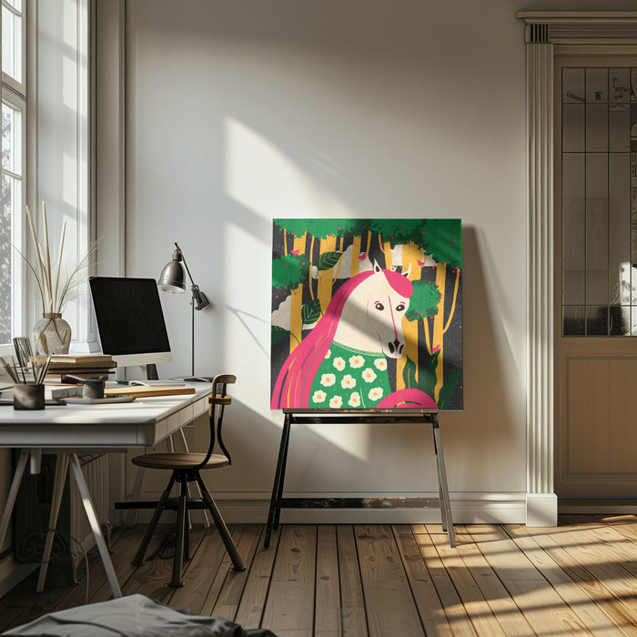 Horse-Animal Trilogy Square Canvas Art  Shriya Bhattacharya 
