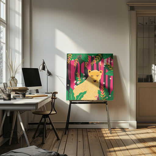Leopard-Animal Trilogy Square Canvas Art  Shriya Bhattacharya 