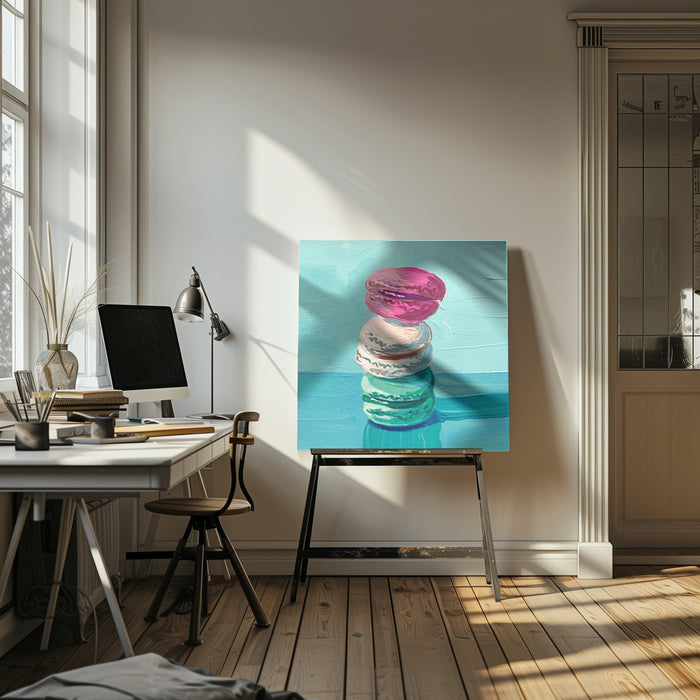 Macarons Square Canvas Art  Key and Sea Creative 
