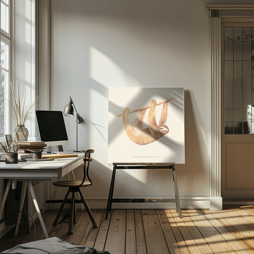 Css Animals   Sloth Square Canvas Art  Florent Bodart 