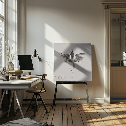 Magpie II Square Canvas Art  Gabriella Roberg 