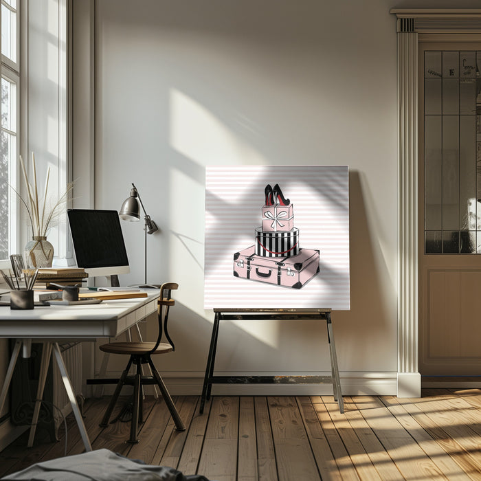 Stylish Travels by Martina Square Canvas Print Art for Modern Home Decor. Decorate your office or living room with canvas artwork