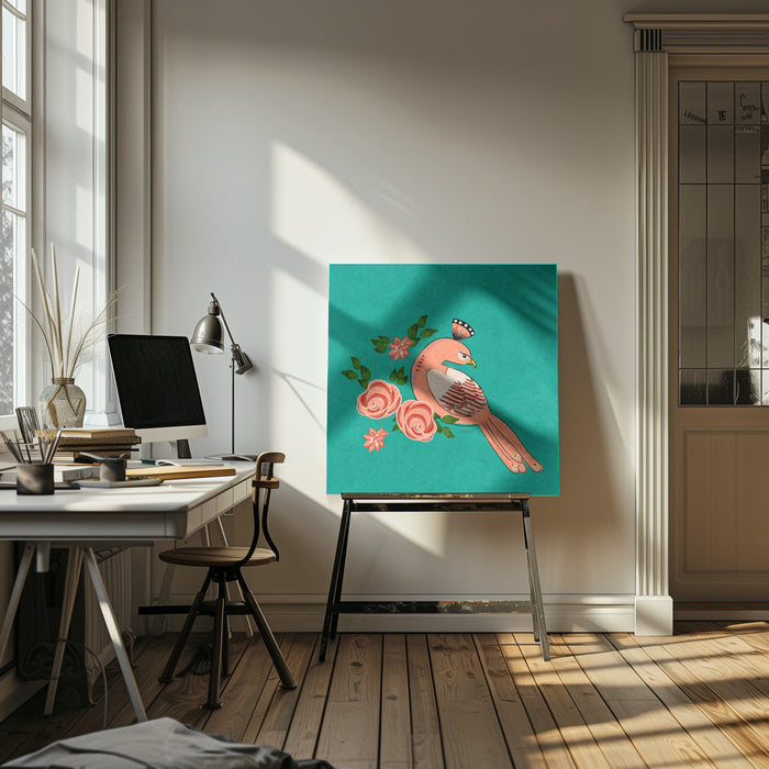 Pigeons In Pakistan  Erum Khalili.png Square Canvas Art  Erum Khalili 