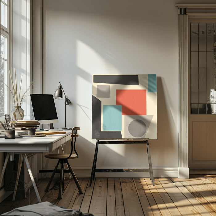 GEOMETRIC POINT Nr 2 by THE MIUUS STUDIO Square Canvas Print Art for Modern Home Decor. Decorate your office or living room with canvas artwork