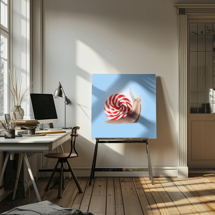 Snail Candy Square Canvas Art  Artem Pozdniakov 