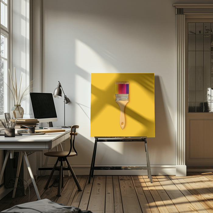 Creative Brush by Artem Pozdniakov Square Canvas Print Art for Modern Home Decor. Decorate your office or living room with canvas artwork