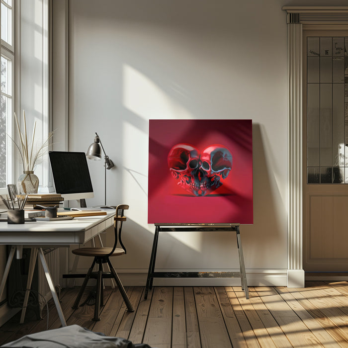 Death Love by Artem Pozdniakov Square Canvas Print Art for Modern Home Decor. Decorate your office or living room with canvas artwork